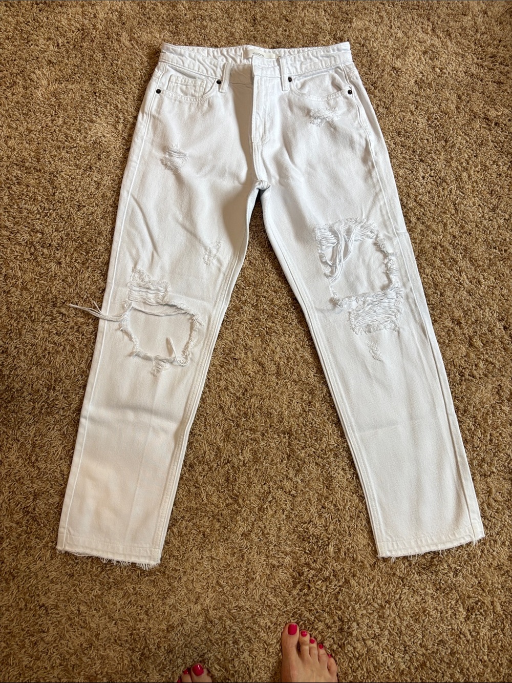 Hidden Jeans - Womens Straight Leg Distressed - White